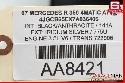 06-10 Mercedes W251 R350 Front Left Driver Side Sunvisor Sun Visor Shade Gray