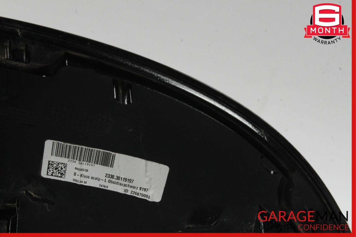 21-23 Mercedes W223 S580 Front Left Side Mirror Cover Trim Panel Black OEM