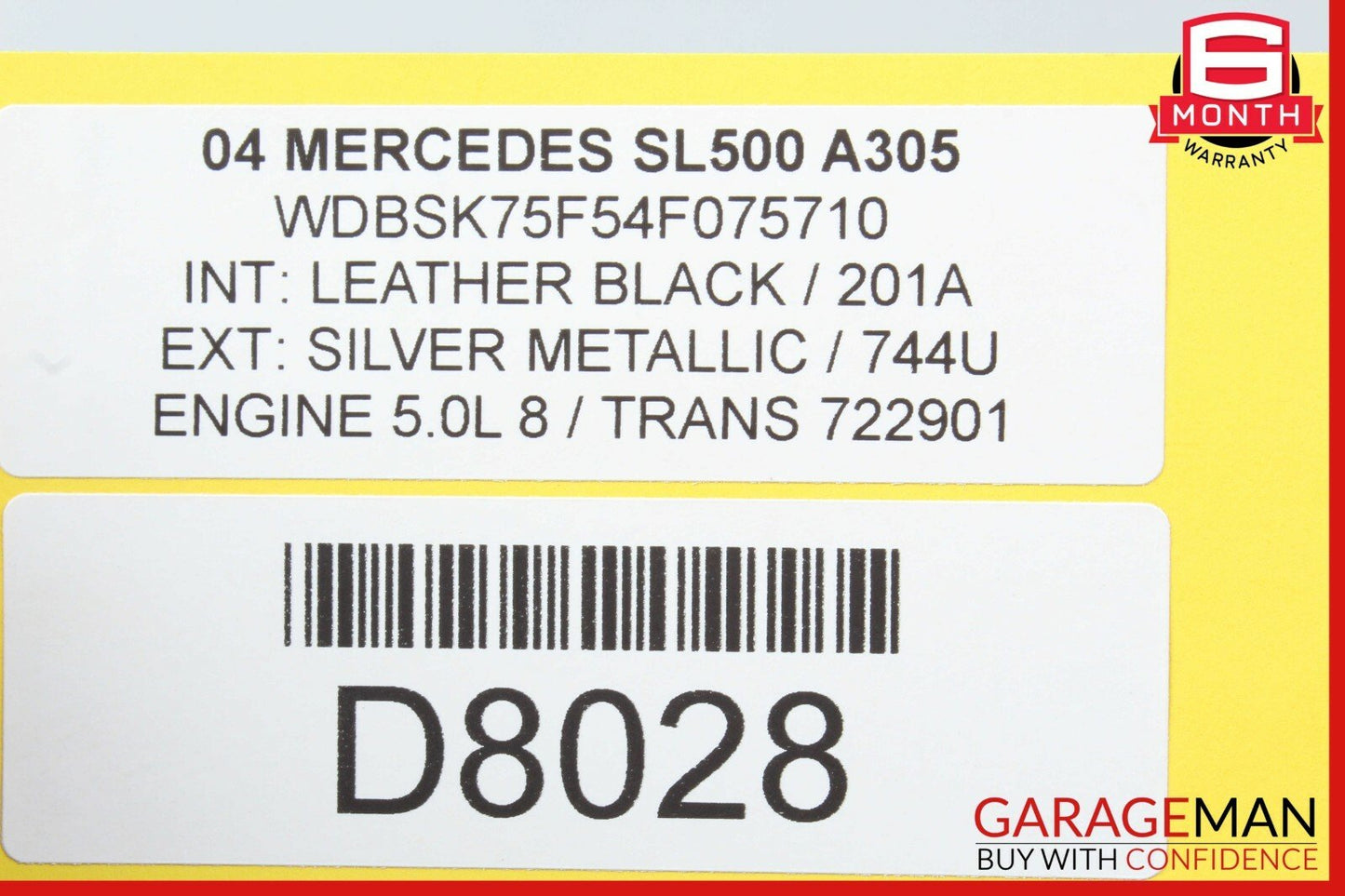 03-11 Mercedes R230 SL500 SL550 SL55 AMG Rear Back Windshield Window Glass OEM