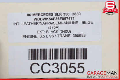 05-11 Mercedes R171 SLK280 SLK350 Front Right Side Top Upper Seat Cushion OEM