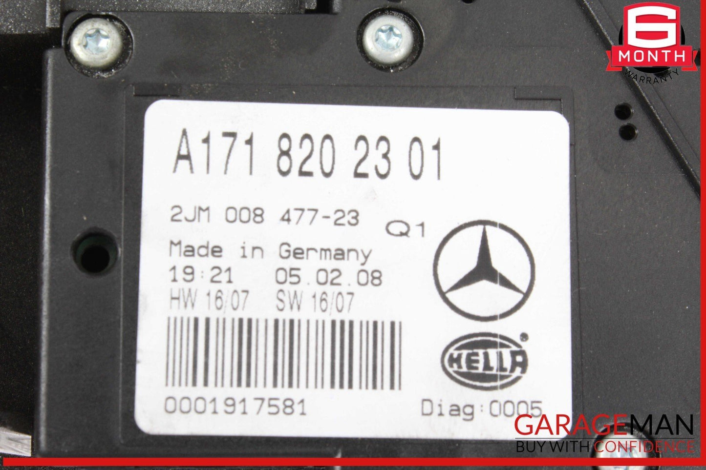 05-11 Mercedes R171 SLK350 SLK280 Overhead Reading Dome Light Lamp Black OEM