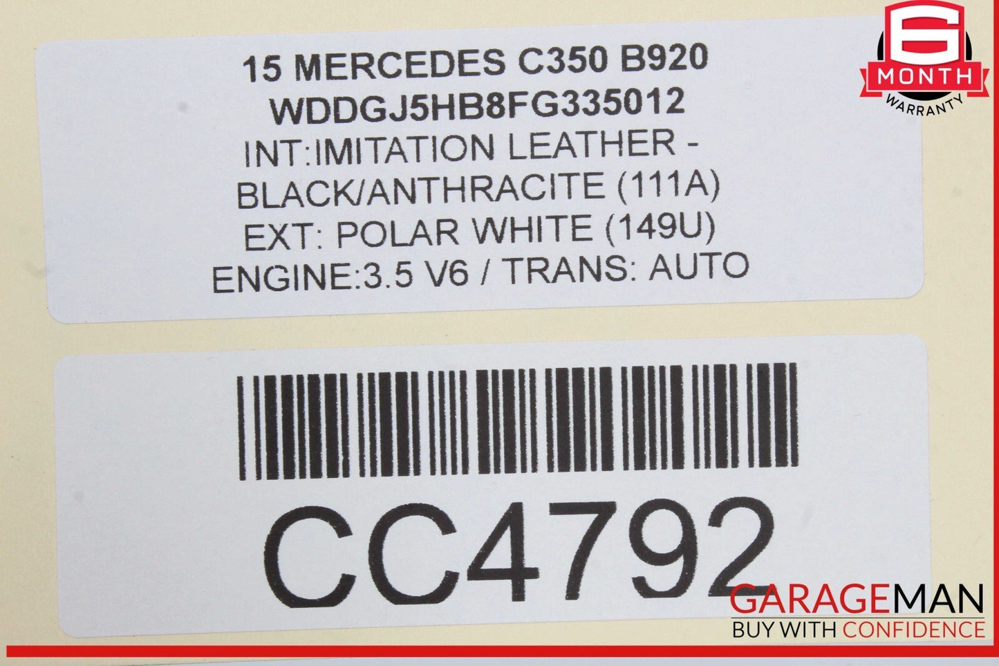 10-17 Mercedes W204 C350 C250 E400 Coupe Front Right Top Upper Seat Cushion OEM
