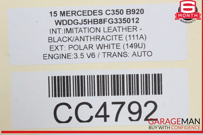 10-17 Mercedes W204 C350 C250 E400 Coupe Front Right Top Upper Seat Cushion OEM