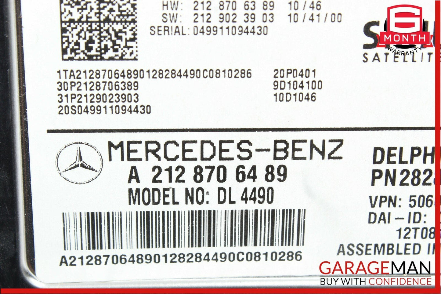12-14 Mercedes C250 SLK350 CLS500 Sirius Satellite Radio Receiver Control Module