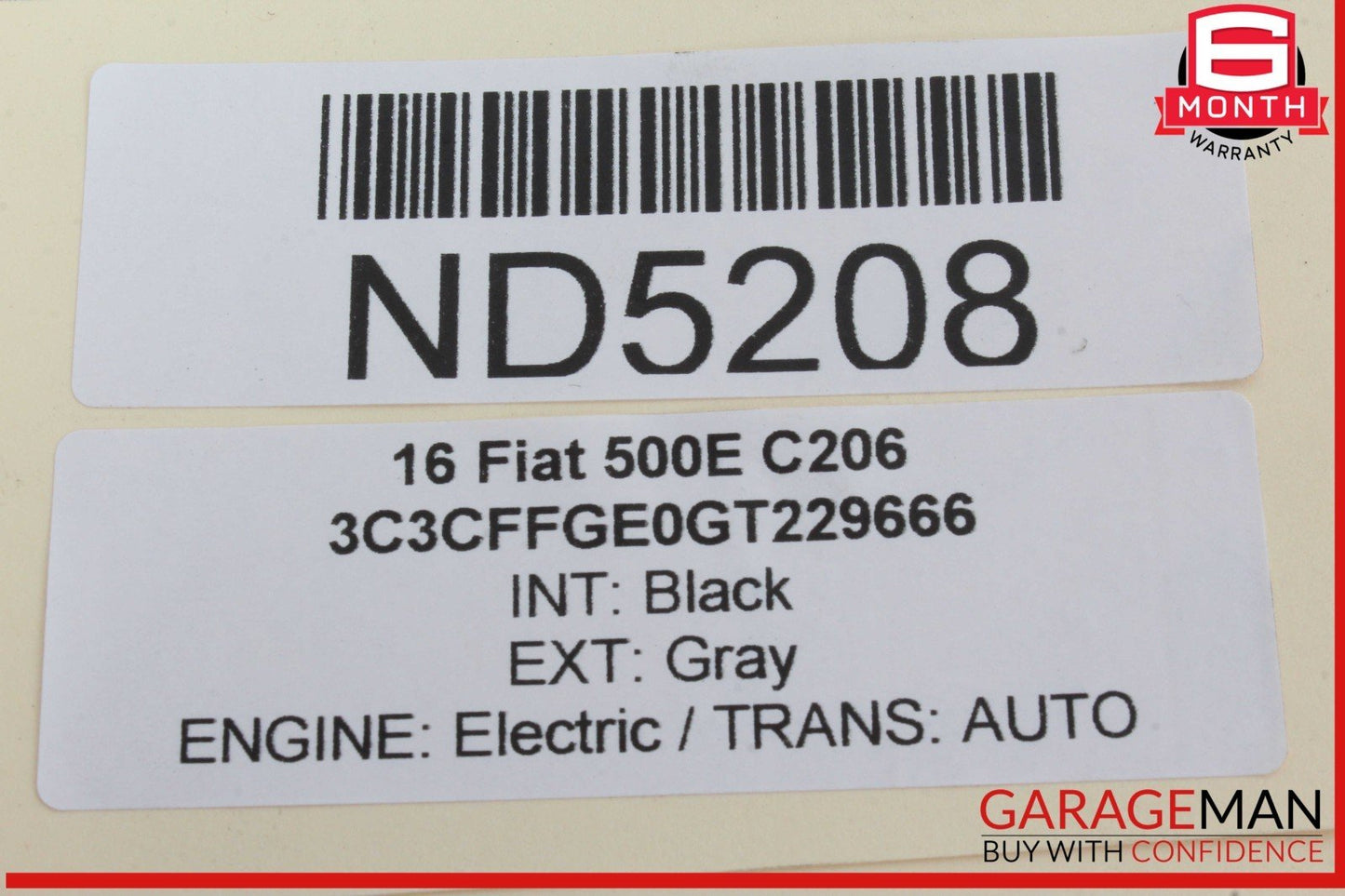 12-19 Fiat 500E Water Coolant Expansion Tank Reservoir 52126409AB OEM