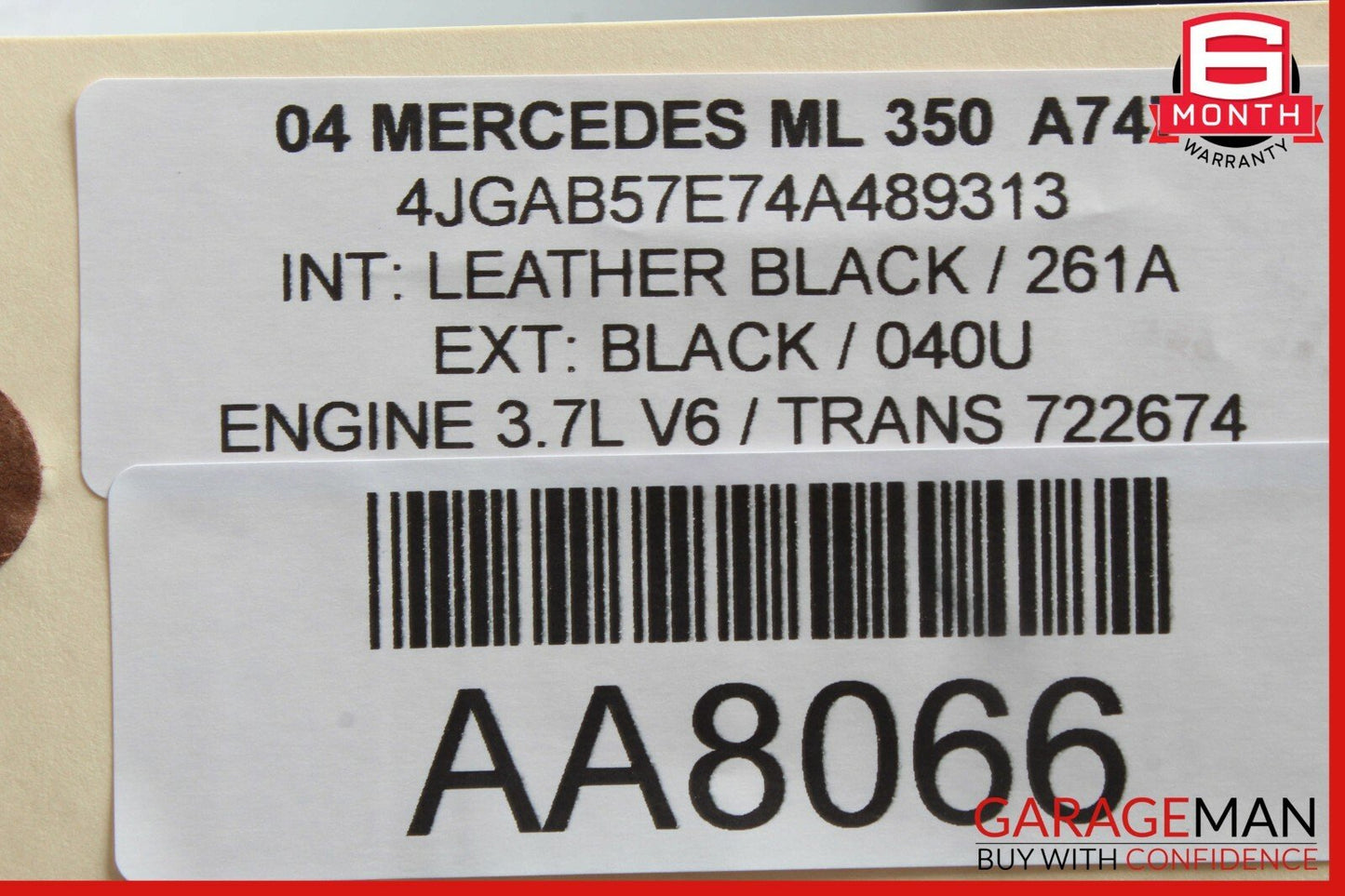 02-05 Mercedes W163 ML320 ML350 ML500 Center Console Switch Trim Bezel Black OEM
