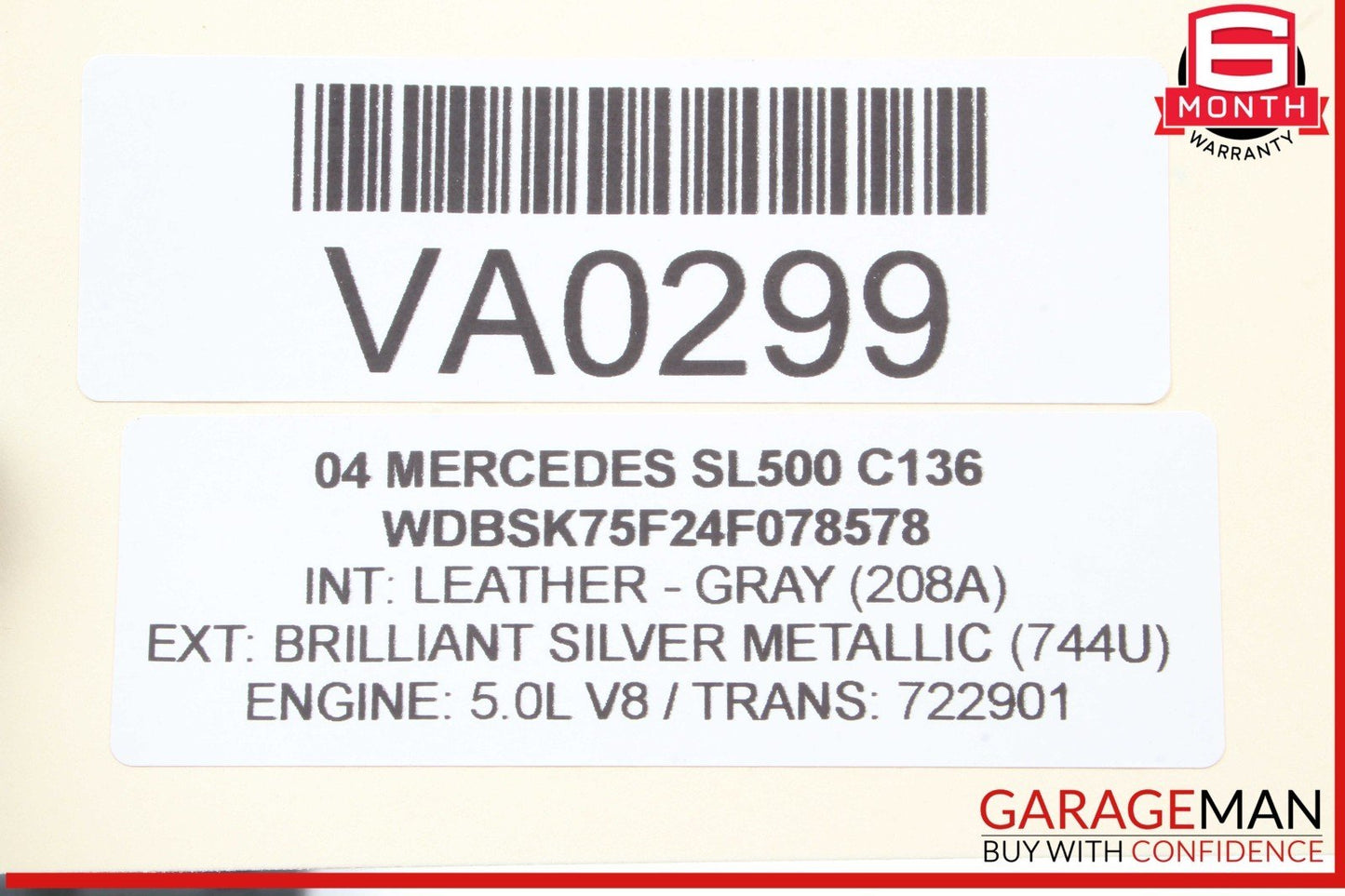 03-12 Mercedes R230 SL500 SL55 AMG Front Left Door Control Module 2308204726 OEM