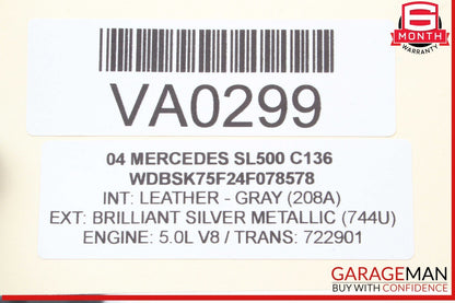 03-12 Mercedes R230 SL500 SL55 AMG Front Left Door Control Module 2308204726 OEM
