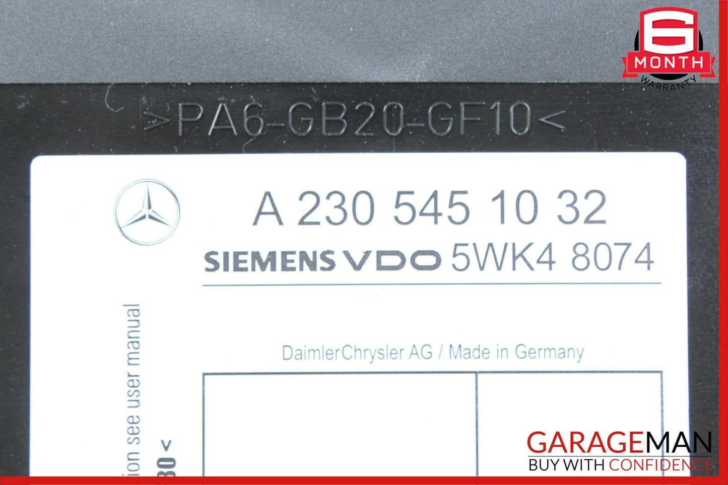 00-03 Mercedes S430 SL500 CL500 Keyless Go Entry Control Module 2305450132 OEM