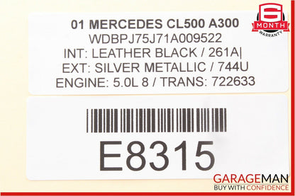 00-06 Mercedes W215 CL500 S500 Front Right Passenger Exterior Door Handle Grey