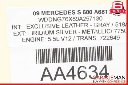 07-14 Mercedes S550 CL600 Front Left Side Seat Adjustment Control Switch Module