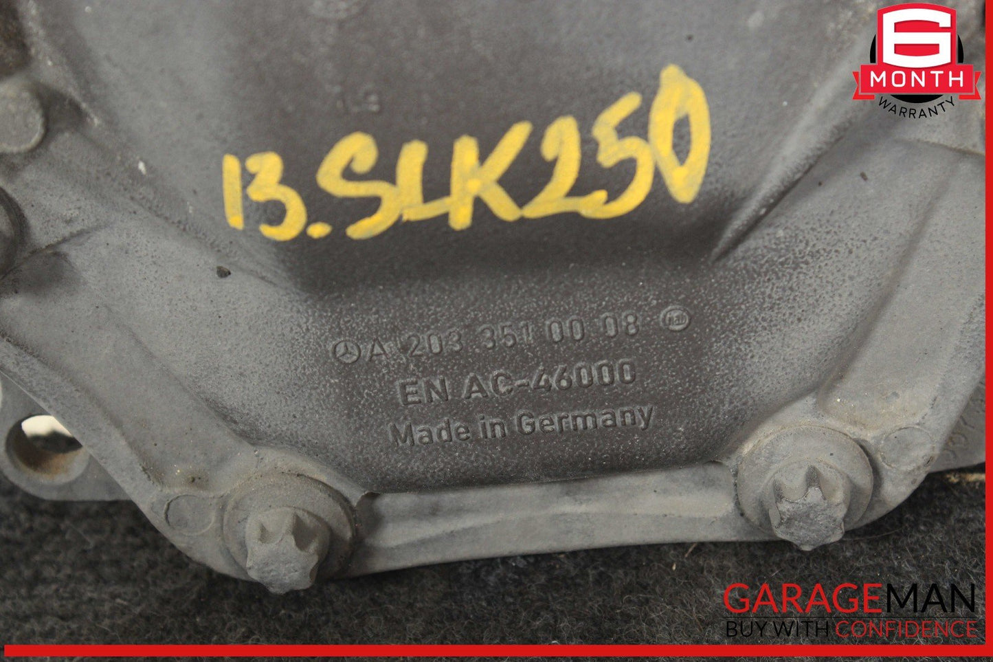 12-15 Mercedes R172 SLK250 1.8L Rear Differential Diff Axle Carrier 3.07 OEM