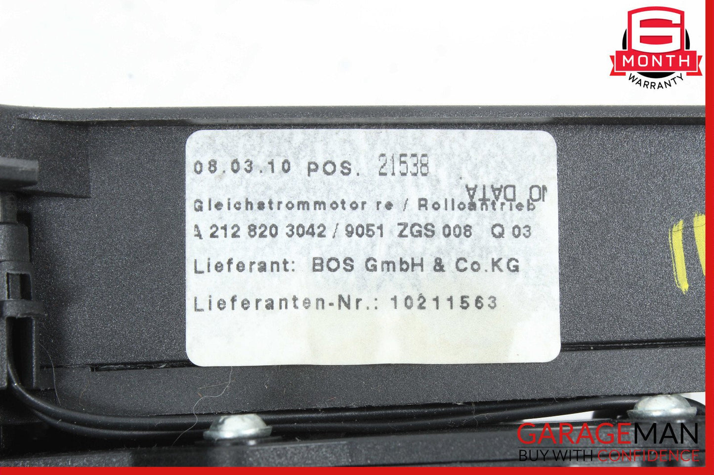 11-16 Mercedes W212 E350 Wagon Rear Right Side Parcelf Shelf Rail Motor OEM