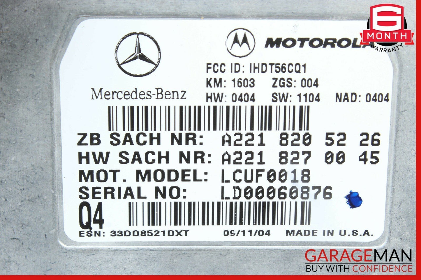 00-12 Mercedes E320 CLK500 S430 SL500 Voice Communication Control Module OEM
