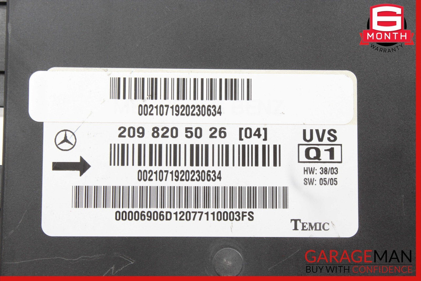 03-09 Mercedes W209 CLK350 CLK550 Convertible Roof Control Module Unit