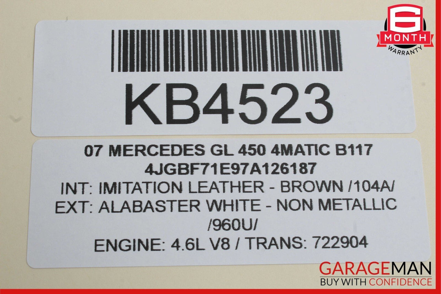 07-16 Mercedes X164 GL450 4MATIC Rear 3rd Third Row Seat Motor Unit OEM
