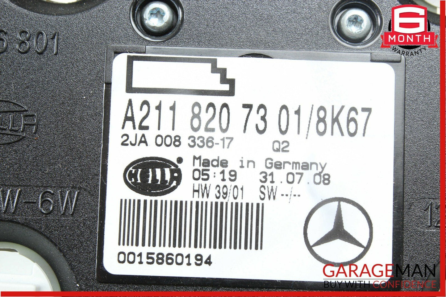07-09 Mercedes W211 E350 E550 E63 Rear Overhead Dome Light OEM