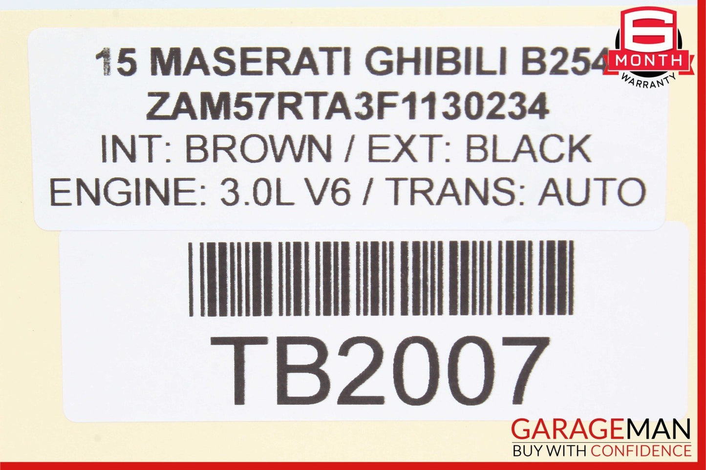 14-17 Maserati Ghibli Front Left / Right Seat Headrest Head Rest Brown