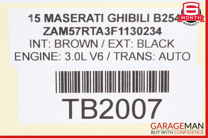 14-17 Maserati Ghibli Front Left / Right Seat Headrest Head Rest Brown