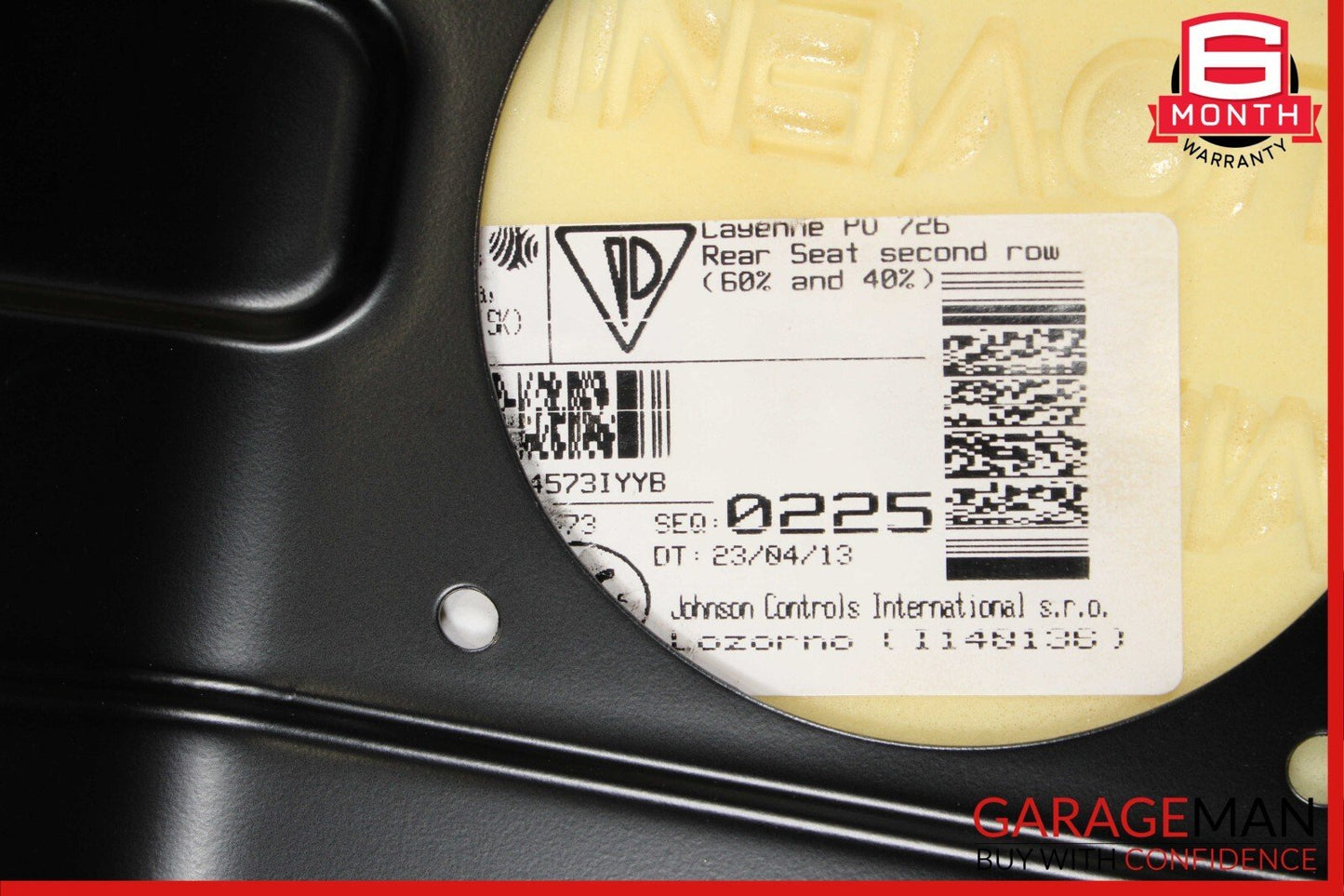 11-17 Porsche Cayenne 958 Rear Right Side Complete Seat Cushion Assembly Brown