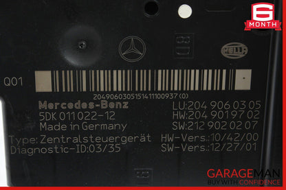 12-14 Mercedes W204 C250 C300 C350 Rear SAM Relay Fuse Box Assembly OEM