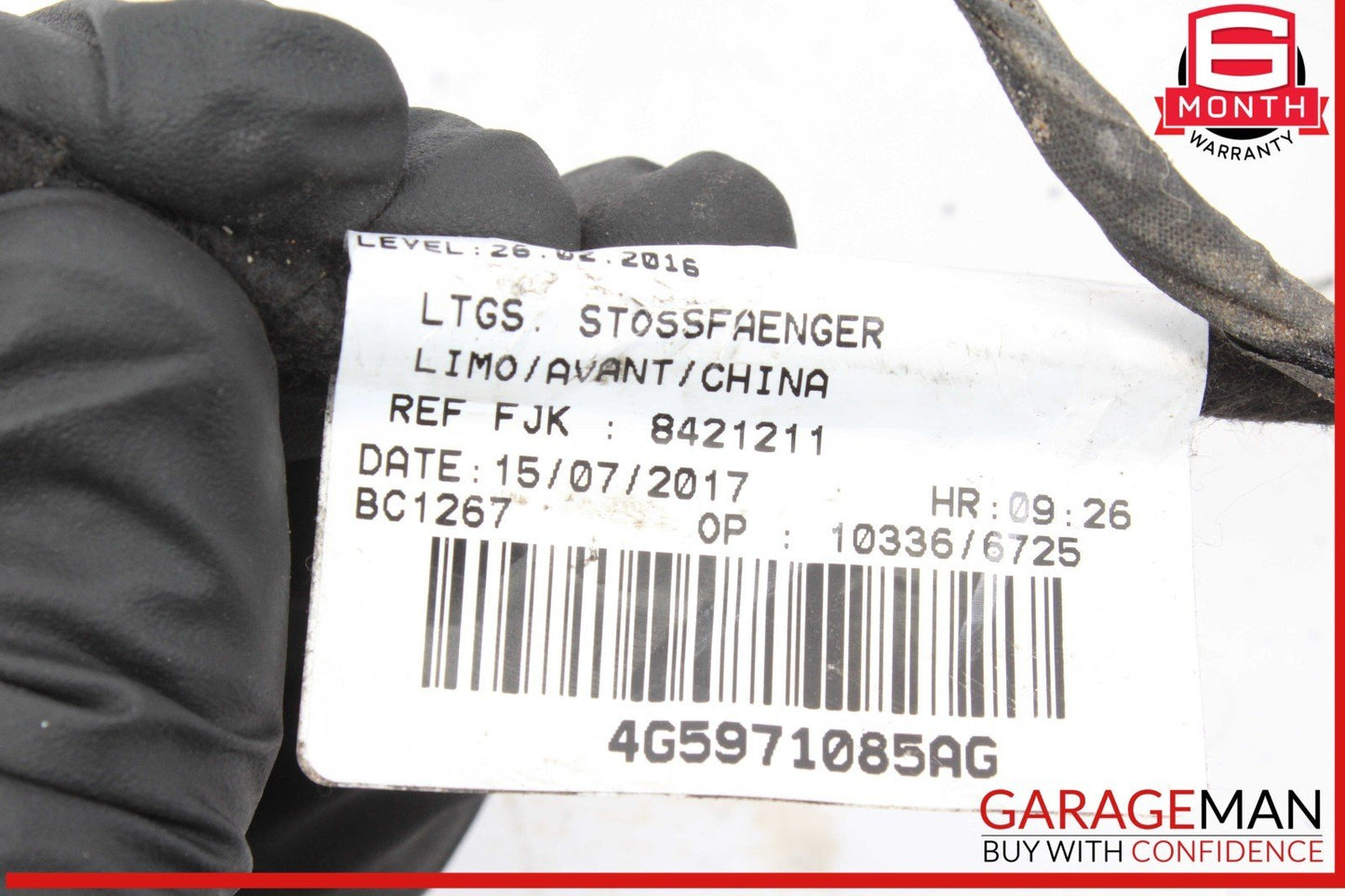 16-18 Audi A6 S6 Rear Bumper Wire Wiring Harness w/ Park Assist Aid Sensors OEM