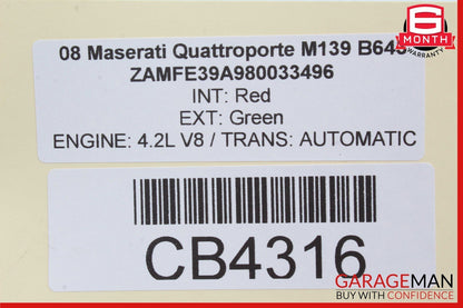 07-11 Maserati Quattroporte M139 Rear Left & Right Shock Strut Absorber Set of 2