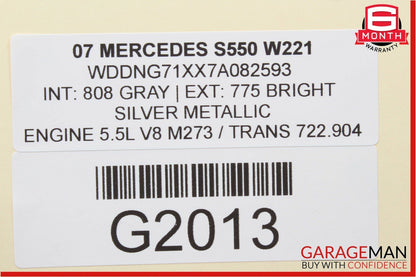 07-13 Mercedes W221 S550 S600 Rear Right Passenger Door Lock Latch Actuator