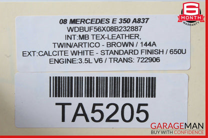 07-09 Mercedes E350 E63 AMG Front Left / Right Seat Headrest Head Rest Beige OEM