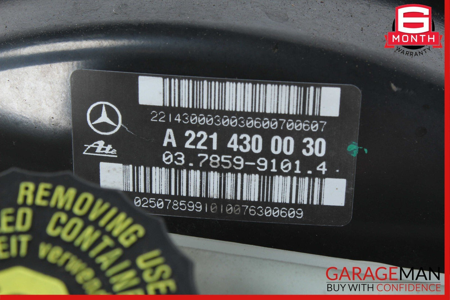 07-09 Mercedes W221 S550 Power Brake Booster Master Cylinder Reservoir Assembly