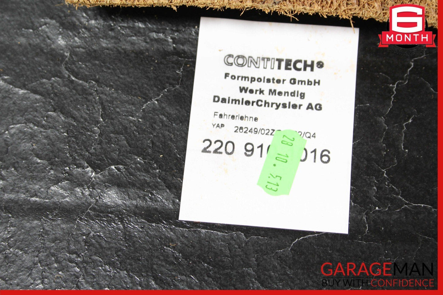 03-06 Mercedes W220 S600 Front Left or Right Top Upper Seat Cushion Black OEM