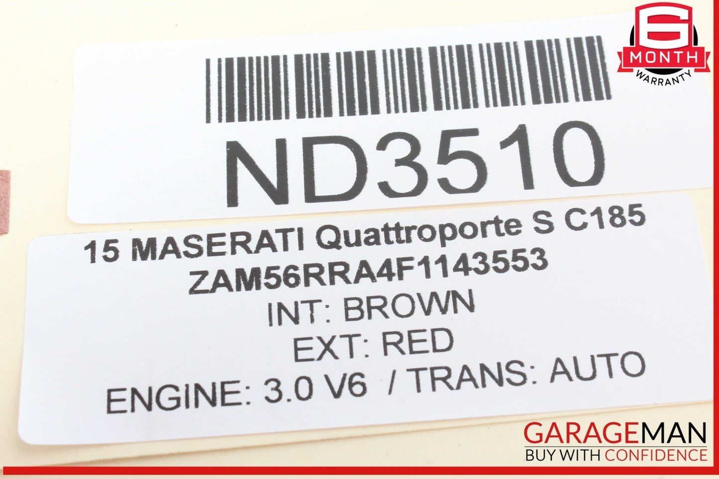 14-17 Maserati Quattroporte S Restraint Sensor Control Module Unit 670009490 OEM