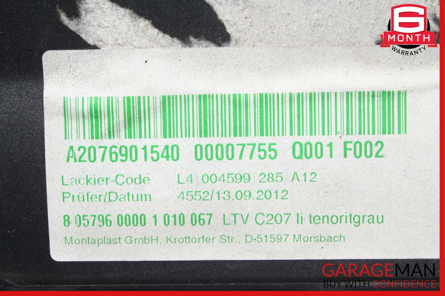 10-13 Mercedes W207 E350 Left Side Rocker Skirt Moulding Trim Panel Grey OEM