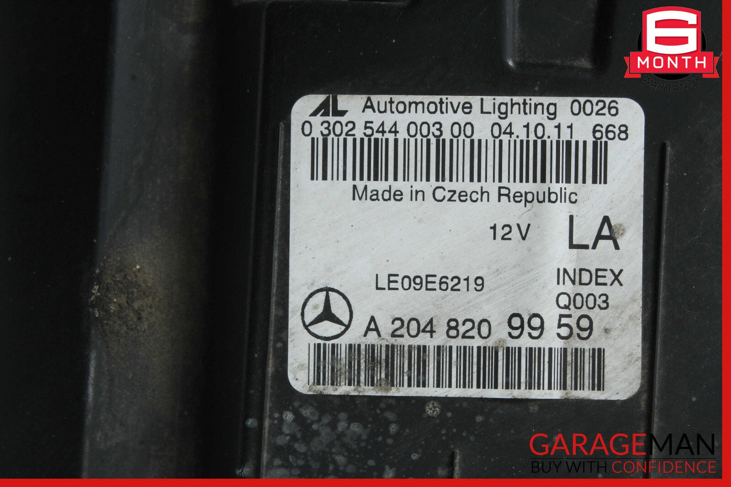 12-14 Mercedes W204 C250 C300 Front Left Side Headlight Head Light Lamp Halogen