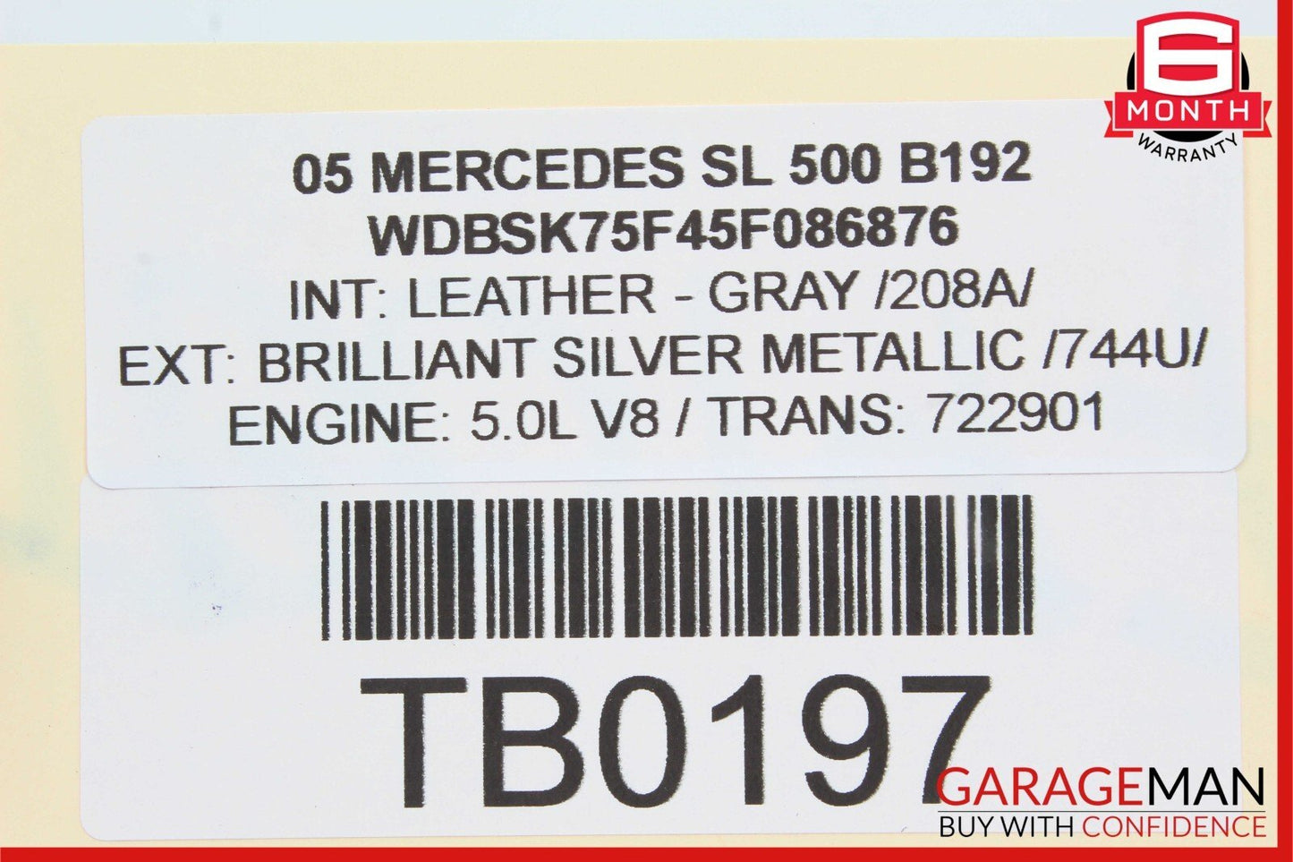03-06 Mercedes R230 SL500 SL600 Rear Left ABC Hydraulic Shock Absorber Strut OEM