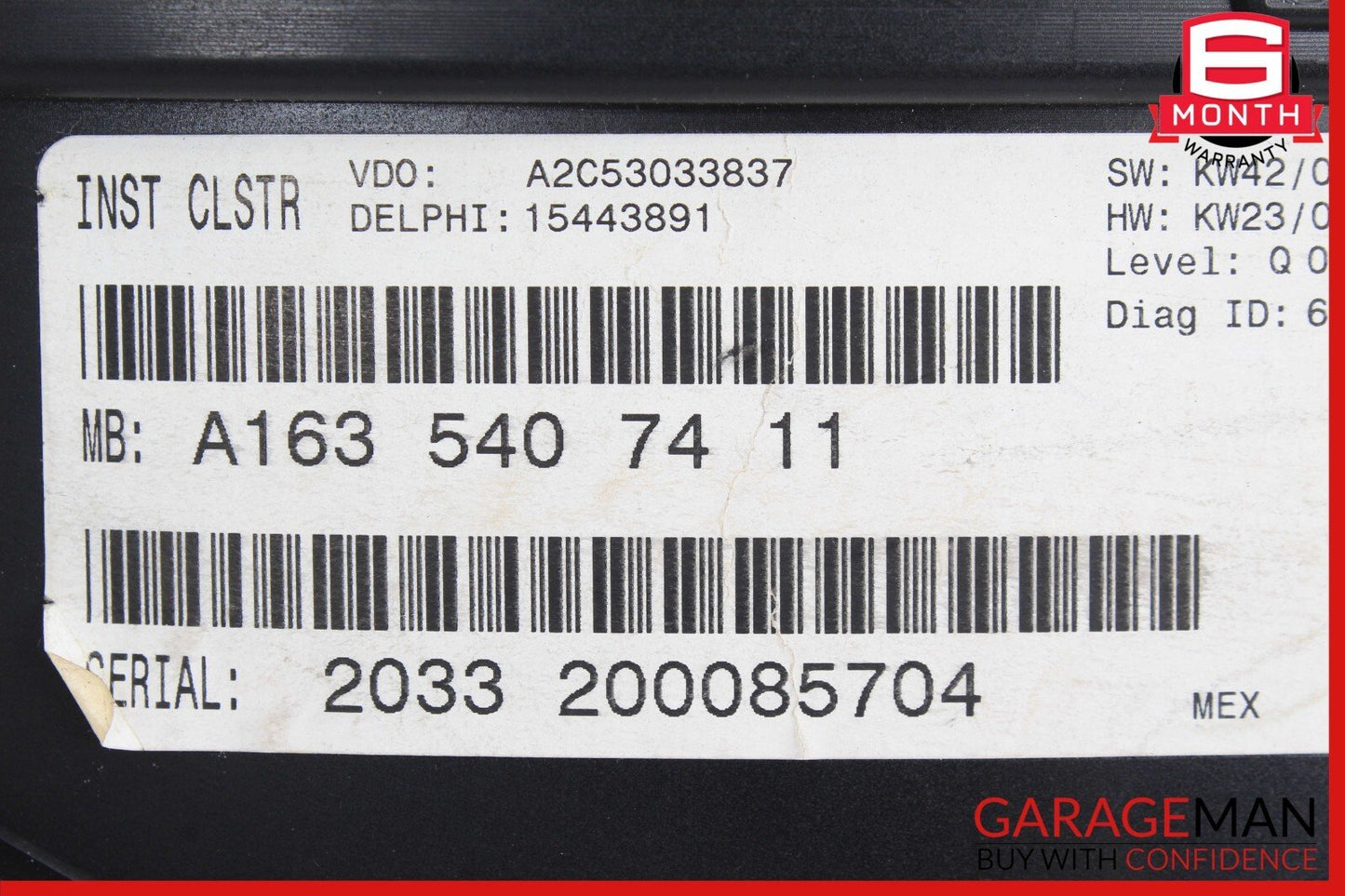 02-05 Mercedes W163 ML320 ML500 Speedometer Instrument Odometer Cluster Gauge