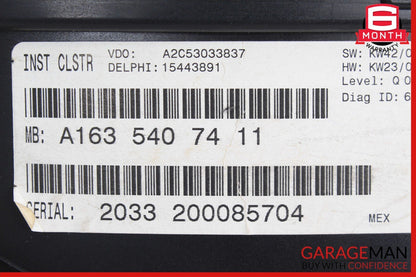 02-05 Mercedes W163 ML320 ML500 Speedometer Instrument Odometer Cluster Gauge