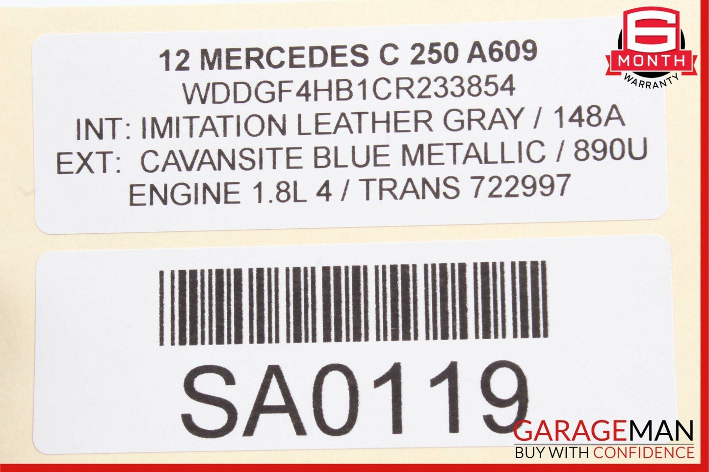 08-14 Mercedes W204 C250 AMG Sport Right Passenger Side Skirt Rocker Panel Blue