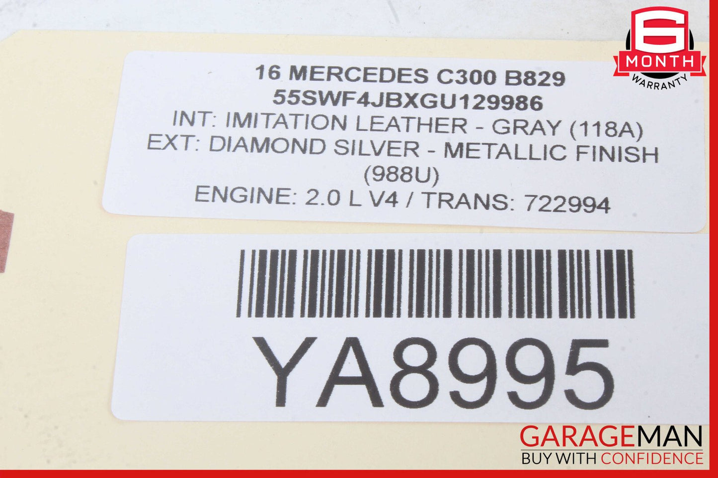 15-16 Mercedes W205 C300 RWD Rear Right Side Axle CV Half Shaft OEM