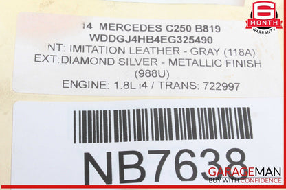 08-17 Mercedes W204 C250 E350 E400 E550 Rear Trunk Lid Latch Lock Actuator OEM