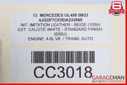 13-19 Mercedes X166 GL450 GLS550 Seat Cushion Top Upper Front Right Side OEM