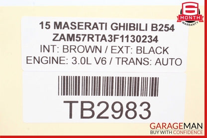 14-17 Maserati Ghibli Front Left Driver Side Mirror Door Rear View Black OEM