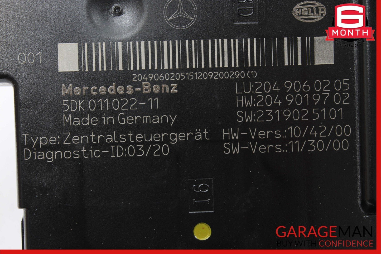 12-14 Mercedes W204 C250 C300 C63 AMG Rear SAM Module Relay Fuse Box Assembly