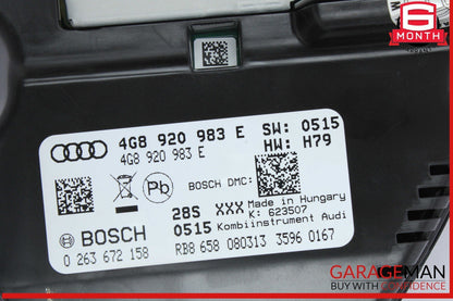 12-15 Audi A7 A6 Speedometer Instrument Cluster Gauge Bosch 4G8920983E OEM