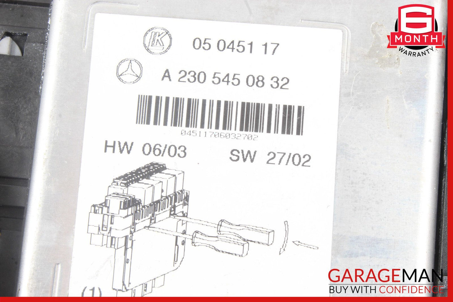 03-12 Mercedes R230 SL500 Front Left SAM Fuse Box Signal Acquisition Assembly