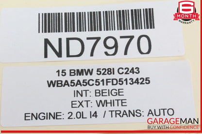 11-16 BMW 528i 535i 550i F10 Front Right Passenger Side Window Regulator Motor