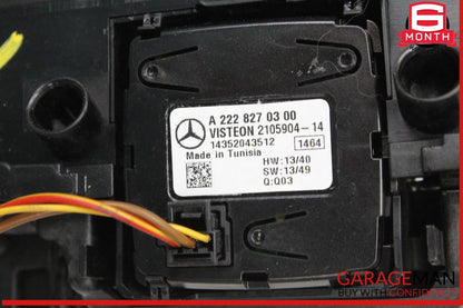 15-18 Mercedes W205 C300 Center Console Trim Bezel w/ Control Switch & Clock OEM