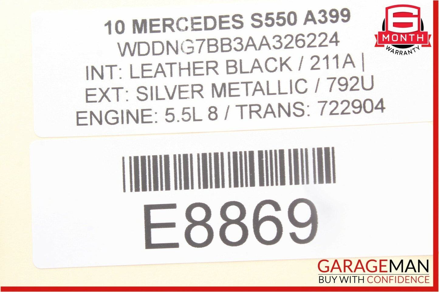 07-13 Mercedes S350 S550 CL550 Front Right Sun Visor Sunvisor Shade Cover Suede