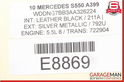 07-13 Mercedes S350 S550 CL550 Front Right Sun Visor Sunvisor Shade Cover Suede