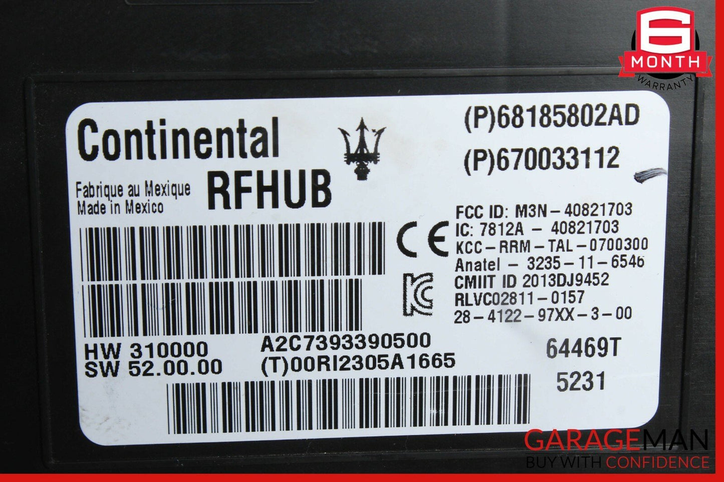 14-17 Maserati Ghibli Passive Entry RF Hub Control Module ECU OEM